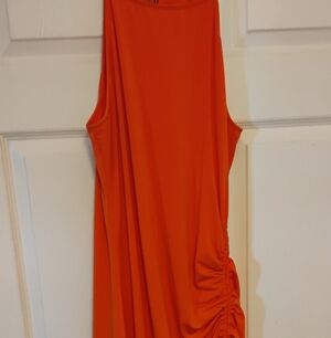 Elegant Orange Midi Dress